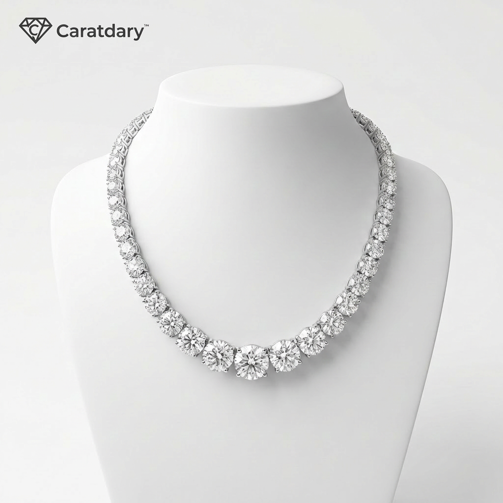 Caratdary™ Radiant Cascade Diamond Necklace