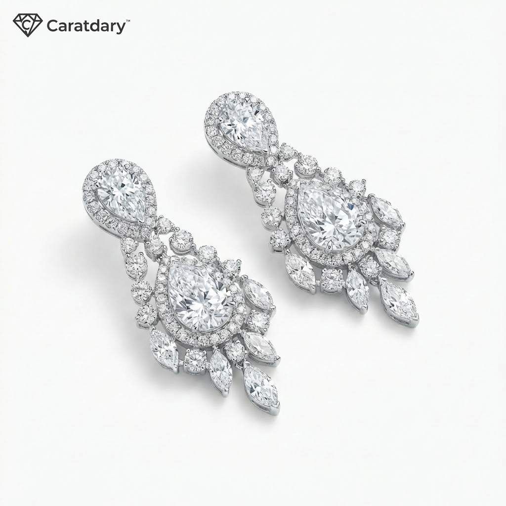 Caratdary™ Celestial Teardrop Cascade Earrings