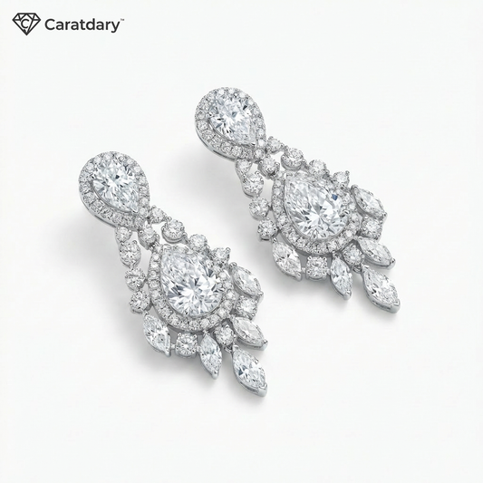 Caratdary™ Celestial Teardrop Cascade Earrings